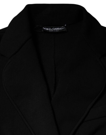 Black Viscose Single Breasted Blazer Jacket - Image 7