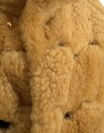 Yellow Wool Long Teddy Coat Jacket - Image 6