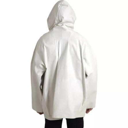 White Leather Men Waterproof Jacket Blouson - Image 4