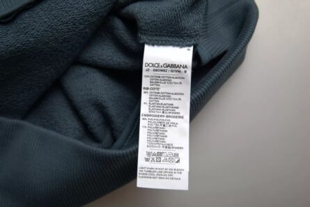 Blue Cotton Logo Patch Crew Neck Men Pullover Sweater - Image 6