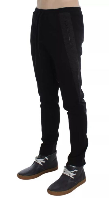 Black Gray Wool Casual Trousers Stripe Pants - Image 4