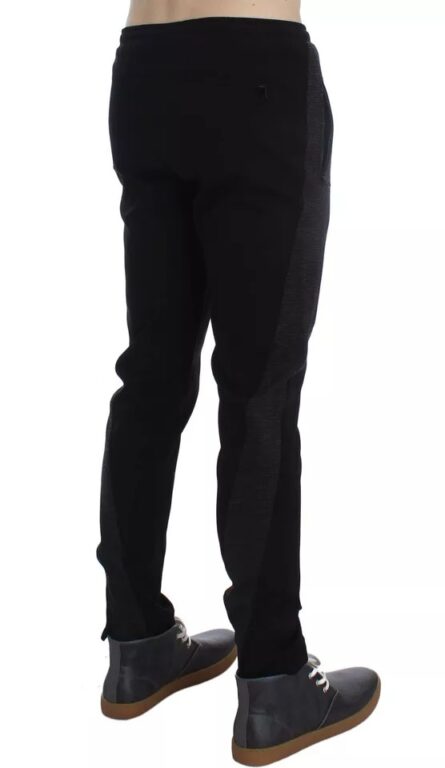 Black Gray Wool Casual Trousers Stripe Pants - Image 5