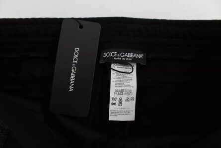 Black Gray Wool Casual Trousers Stripe Pants - Image 6