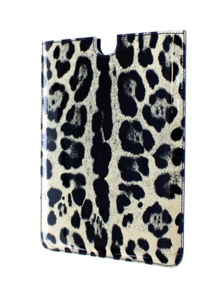 White Leopard Pattern Leather eBook Cover Tablet Case - Image 4