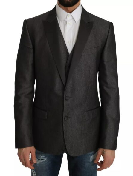 Gray MARTINI 2 Piece Vest Coat Blazer - Image 2