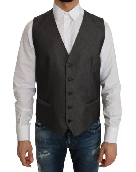 Gray MARTINI 2 Piece Vest Coat Blazer - Image 5