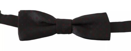 Gray Dotted Silk Adjustable Neck Bow Tie - Image 2