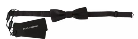 Gray Dotted Silk Adjustable Neck Bow Tie - Image 3