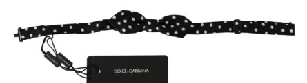 Black Polka Dots Adjustable Neck Bow Tie - Image 3