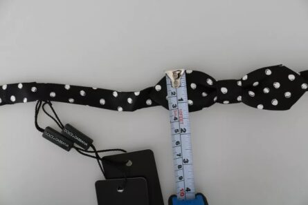 Black Polka Dots Adjustable Neck Bow Tie - Image 5