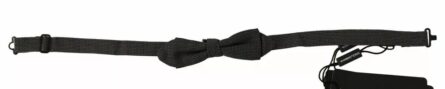 Gray Pattern Silk Adjustable Neck Bow Tie - Image 3