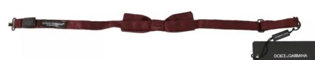 Bordeaux Silk Floral Faille Adjustable Bow Tie - Image 4