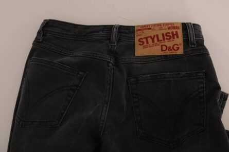 Black Slim Fit Cotton Jeans D&G Pants - Image 6