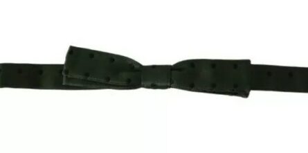Green Silk Dotted Mens Necktie Bow Tie - Image 2