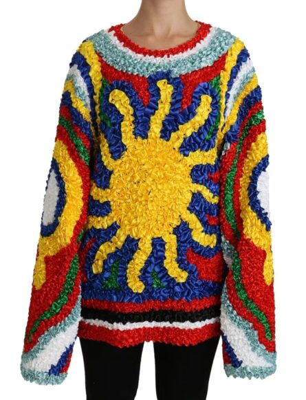 Multicolor Sun Ruffled Top Blouse Sweater - Image 7
