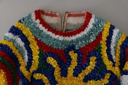 Multicolor Sun Ruffled Top Blouse Sweater - Image 8
