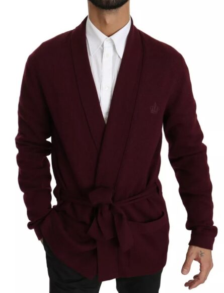 Bordeaux Cashmere Crown Cardigan Sweater - Image 3