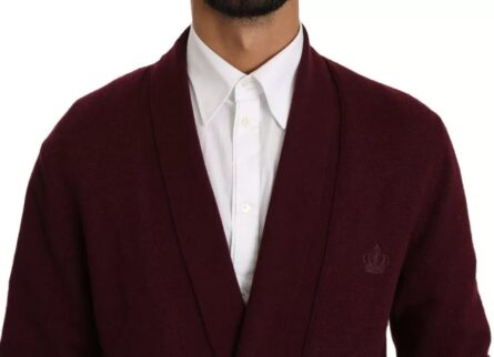 Bordeaux Cashmere Crown Cardigan Sweater - Image 4