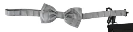 Light Gray Lining Adjustable Neck Butterfly Bow Tie - Image 4