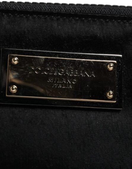 Black Nylon Logo Plaque Keyring Pouch Clutch Bag - Image 4