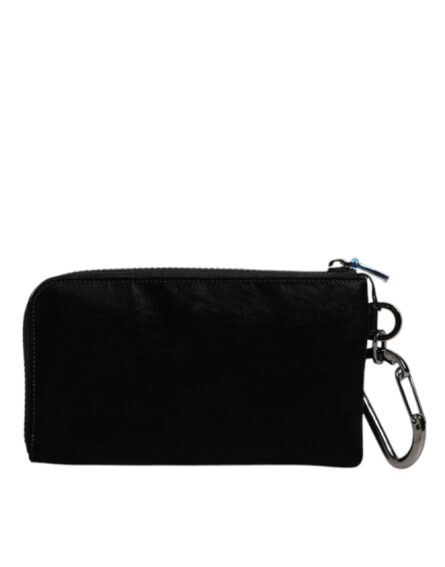 Black Nylon Logo Plaque Keyring Pouch Clutch Bag - Image 5