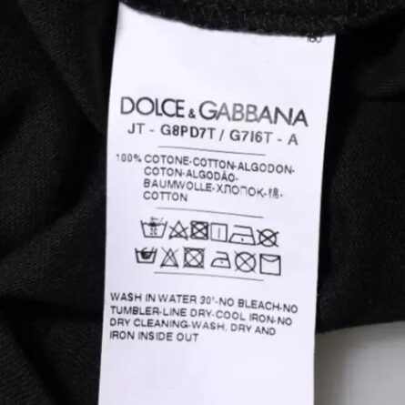 Black Logo Print Cotton Crew Neck T-shirt - Image 5