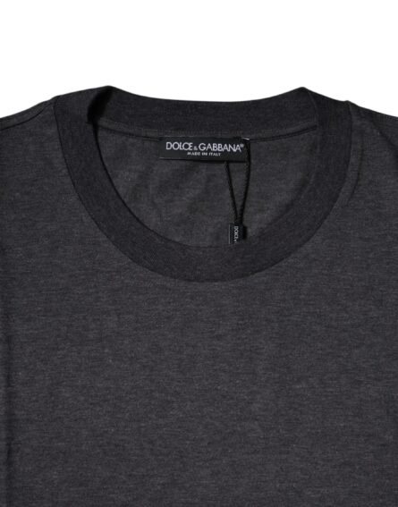 Dark Gray Crew Neck Short Sleeves T-shirt - Image 4