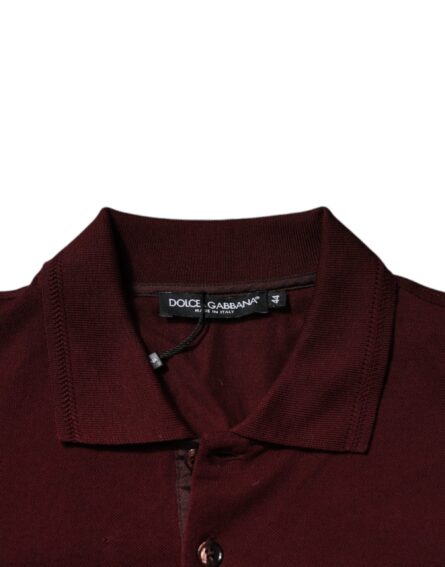 Maroon Collared Short Sleeves Polo T-shirt - Image 7