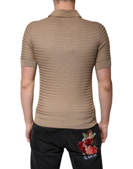 Brown Collared Short Sleeves Polo T-shirt - Image 4