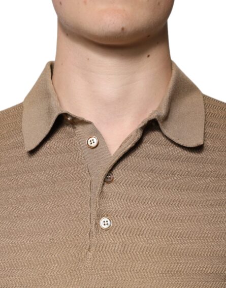 Brown Collared Short Sleeves Polo T-shirt - Image 5