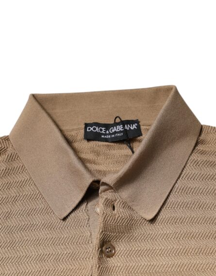 Brown Collared Short Sleeves Polo T-shirt - Image 7