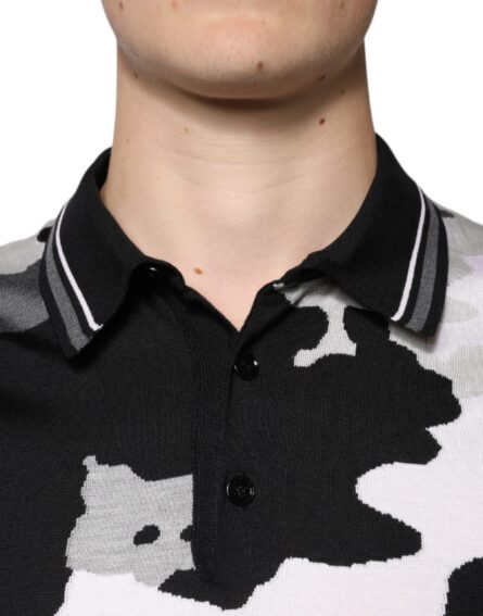 Multicolor Camouflage Collared Polo T-shirt - Image 5