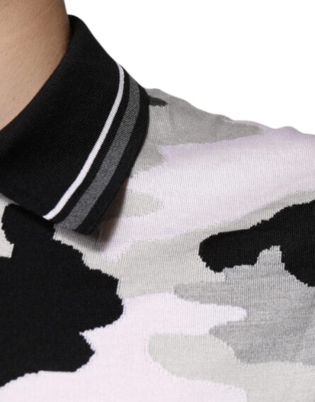 Multicolor Camouflage Collared Polo T-shirt - Image 6