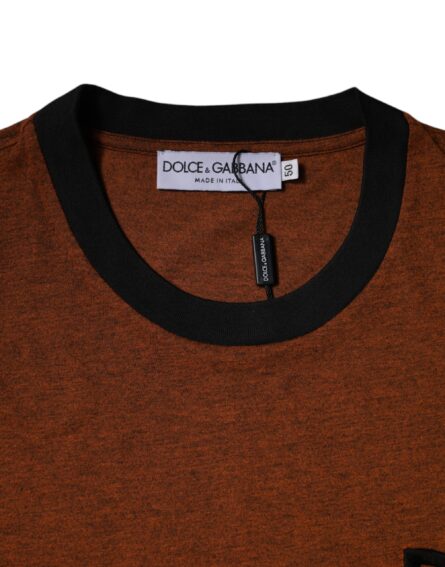 Brown DG Logo Polyester Crew Neck T-shirt - Image 4