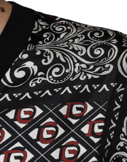 Black Logo Wool V-neck Pullover Sweater - Image 6