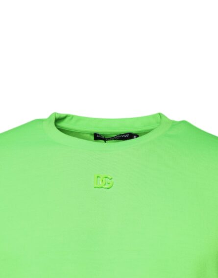 Green Logo Polyester Crew Neck T-shirt - Image 3