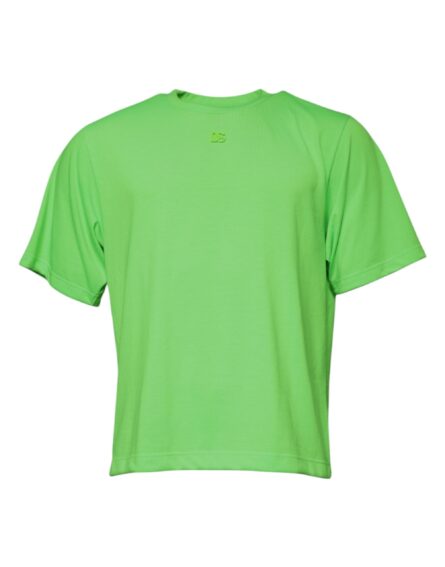 Green Logo Polyester Crew Neck T-shirt - Image 4