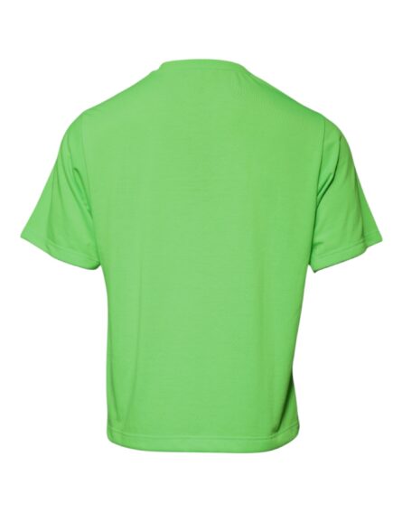 Green Logo Polyester Crew Neck T-shirt - Image 7