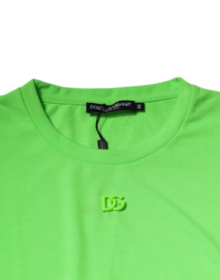 Green Logo Polyester Crew Neck T-shirt - Image 8