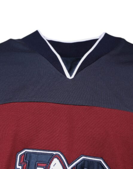 Multicolor Cotton Vneck Short Sleeve T-shirt - Image 3