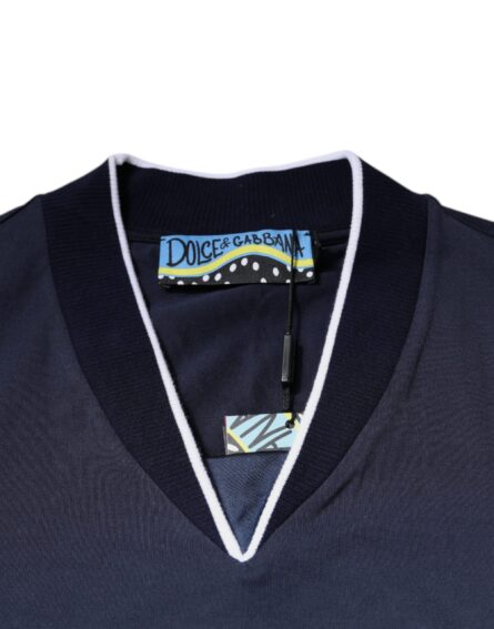 Multicolor Cotton Vneck Short Sleeve T-shirt - Image 6