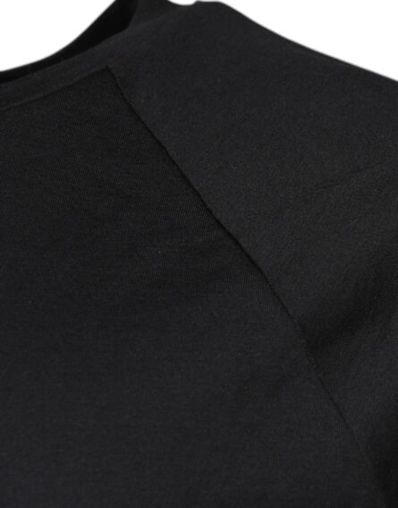 Black Logo Print Cotton Crew Neck T-shirt - Image 4
