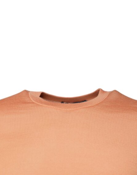 Beige Wool Crewneck Pullover Cropped Sweater - Image 3