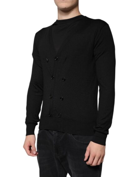 Black Cashmere Button Down Cardigan Sweater - Image 3