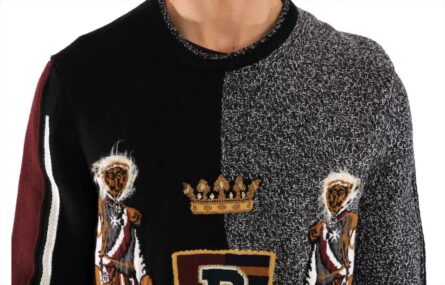 Multicolor KING Knight Monkey Knitted Cashmere Wool Sweater - Image 4