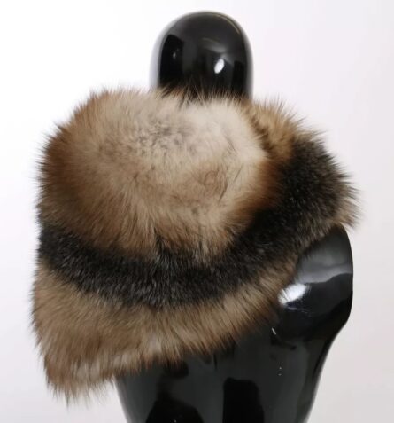 Brown Fox Tail Fur Shawl Neck Wrap Cover Collar Scarf - Image 8