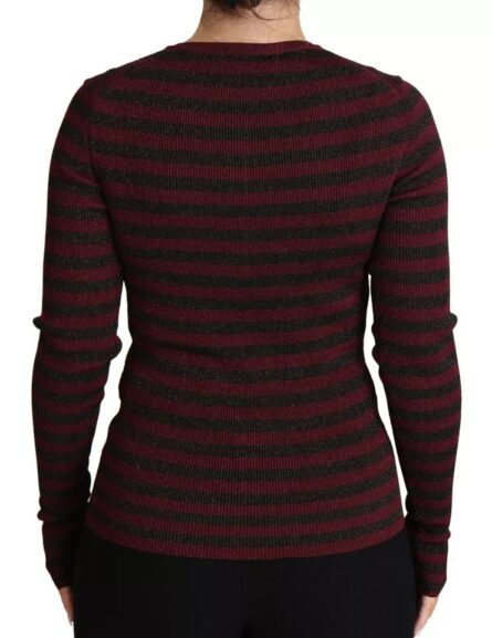 Black Red Striped Womens Cardigan Sweater - Image 5