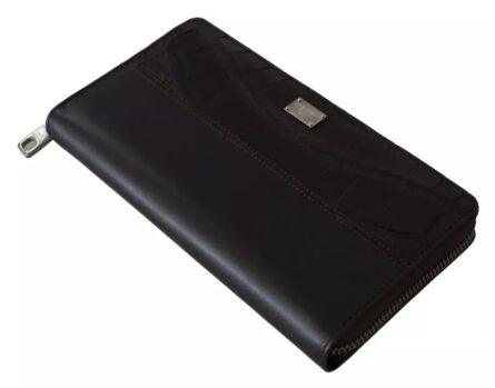 Brown Exotic Leather Zip Around Continental Clutch Wallet - Image 5