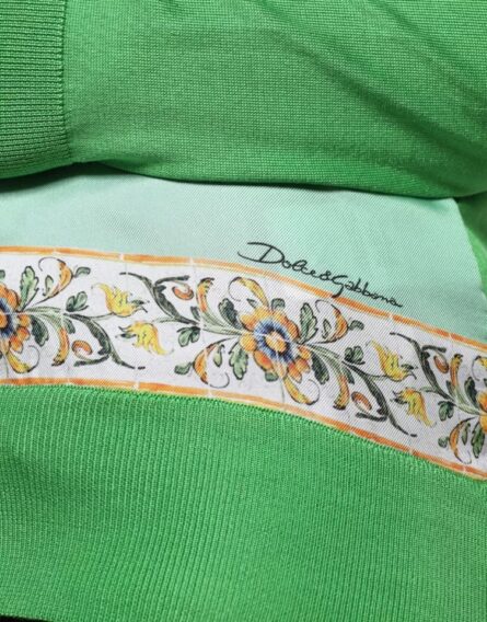 Green Silk Granita Al Limone Long Sleeves Sweater - Image 5