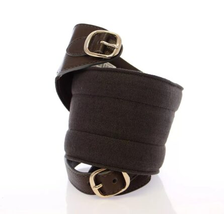 Brown D&G Leather Linnen Logo Belt - Image 3